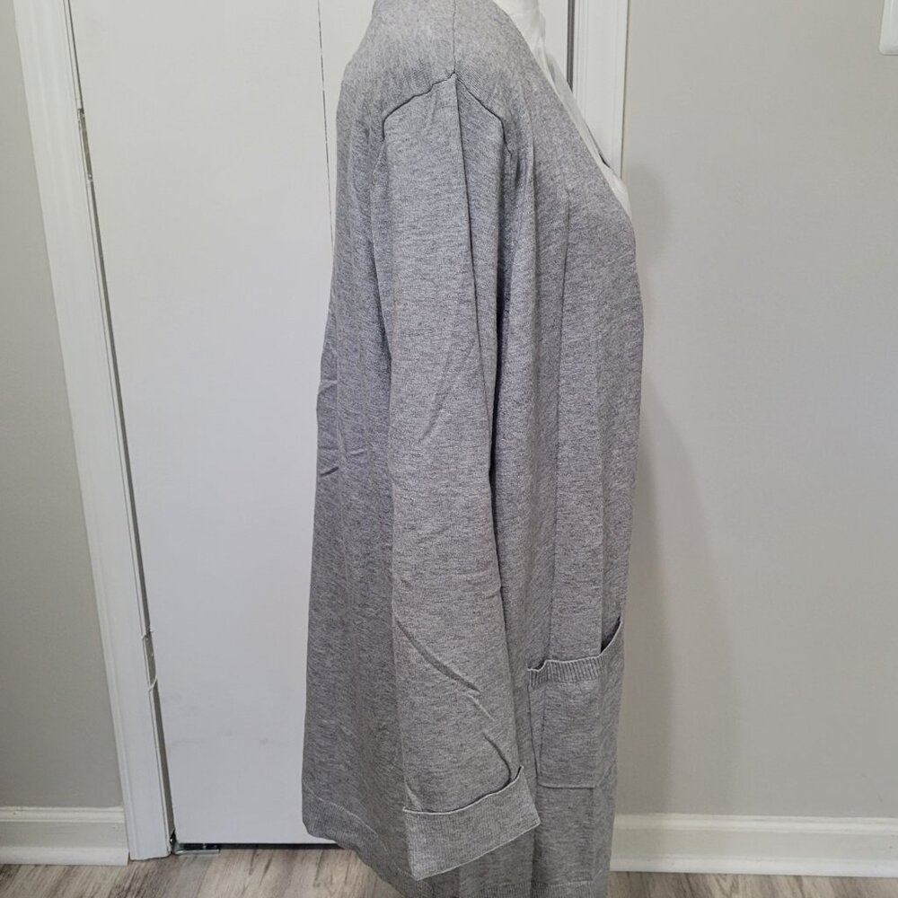 Kim Rogers Gray Draped Cardigan/Decorative Back - Picture 3 of 9